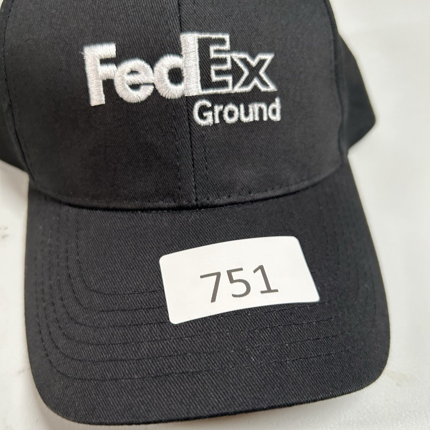Fedex Ground Baseball Hat Cap Mens Strap Back Black White Employee Curved Brim