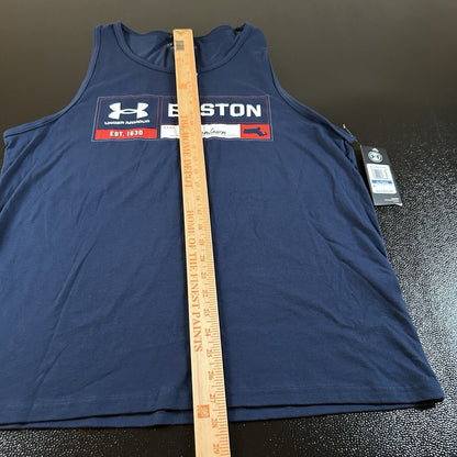 Under Armour Boston Tank Top Mens Extra Large Navy Sleeveless Shirt Running New