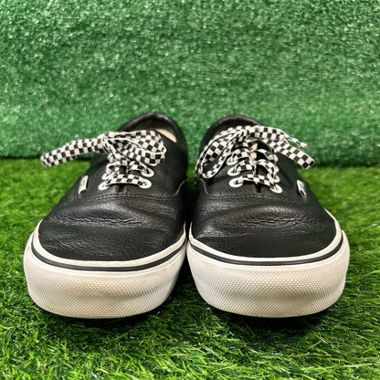 Vans Checkerboard Mens 10.5 M Black White Shoes Sneakers Leather Skateboarding