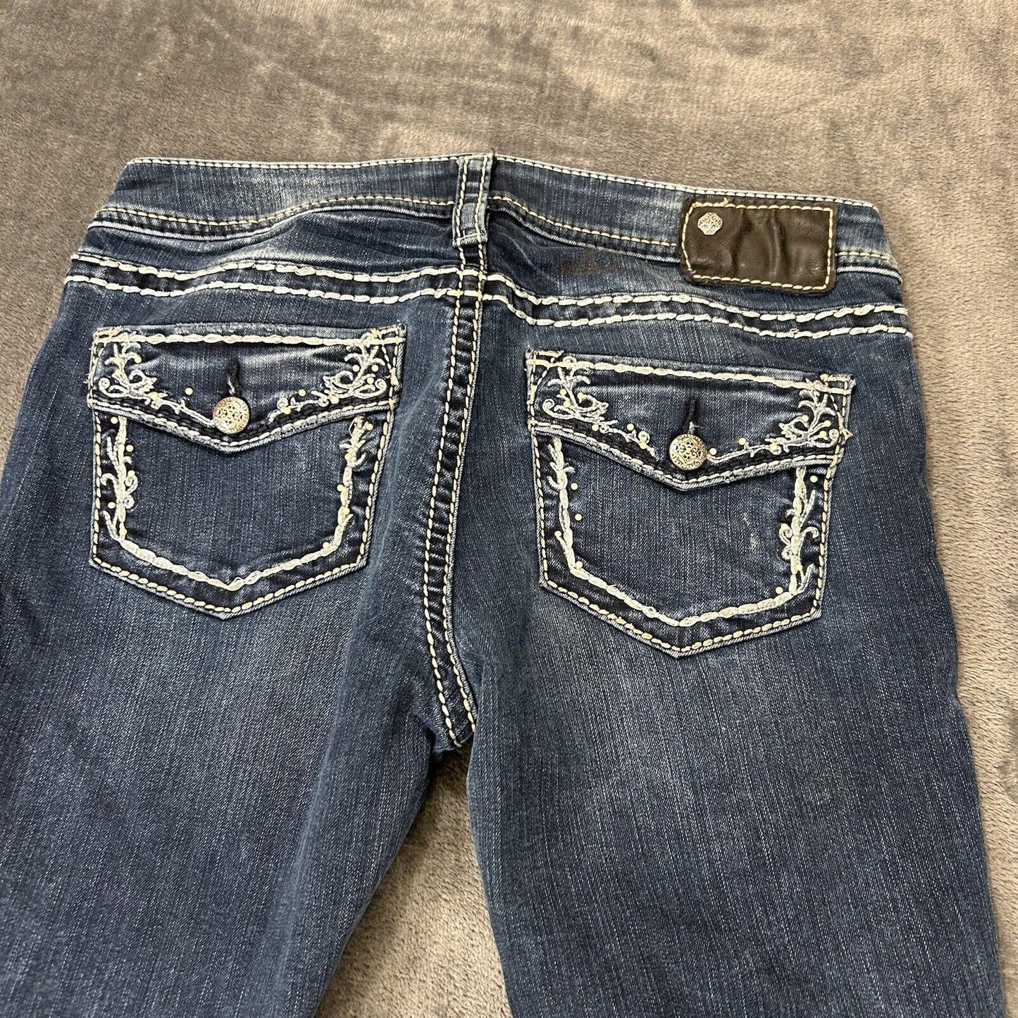 Silver Aiko Jeans Womens Blue 28x31" Blue Flap Skinny Denim Pants Stretch