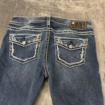 Silver Aiko Jeans Womens Blue 28x31" Blue Flap Skinny Denim Pants Stretch