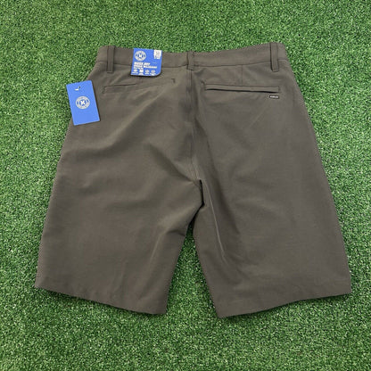 Hurley Chino Shorts Mens 30" Gray Flat Front Hybrid Heathered Stretch Casual New