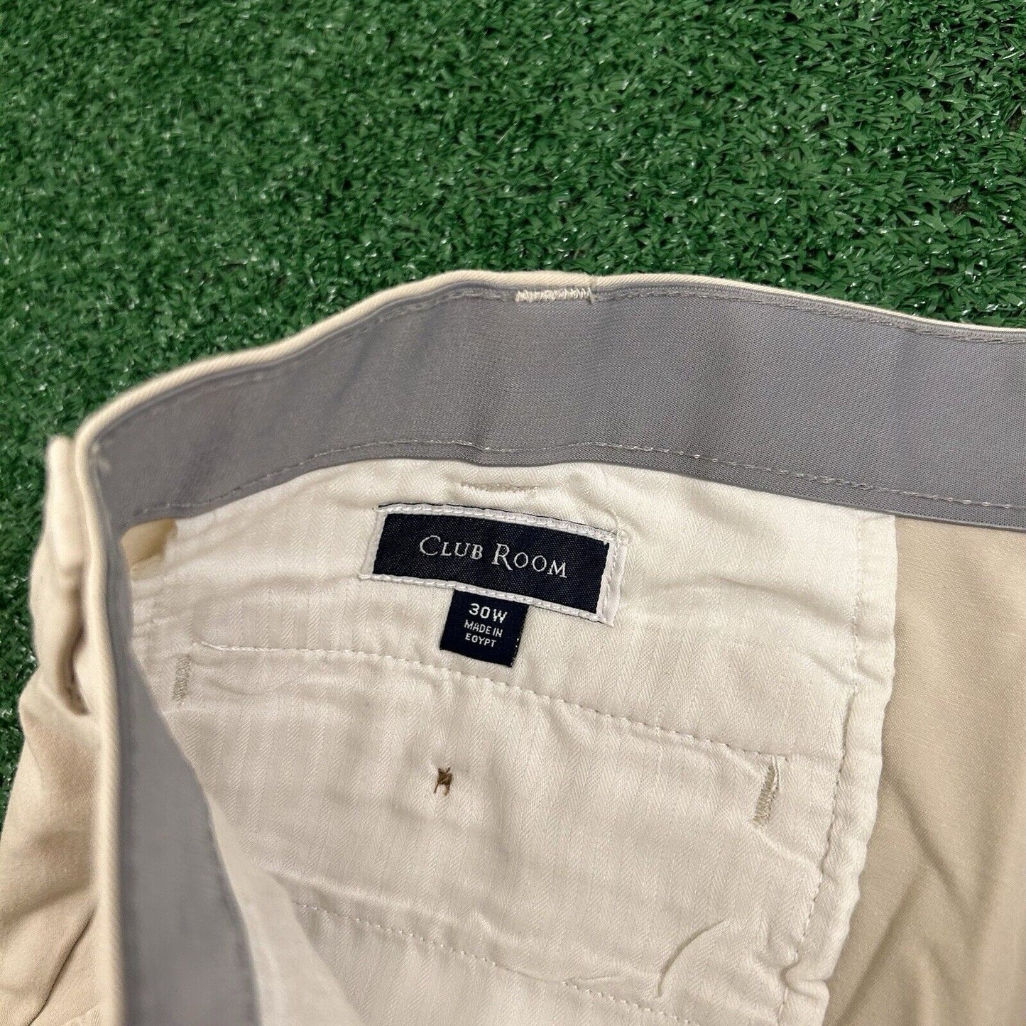 Club Room Chino Shorts Mens 30" Beige 4 Way Stretch Casual Comfort Golf New