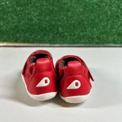 Bobux Soft Sole Shoes First Walker Leather Red Strap Toddler Shoes 3.5C / 20EU