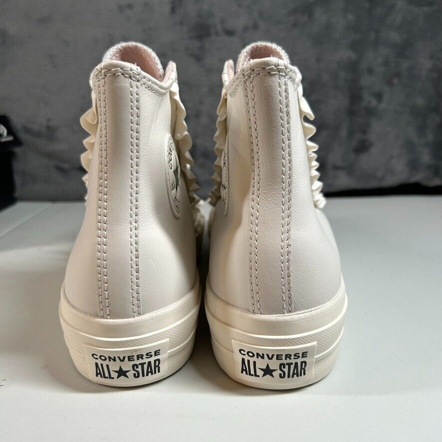 Converse All Star Lift Ruffle High Top Platform Sneakers Shoes White Womens 9