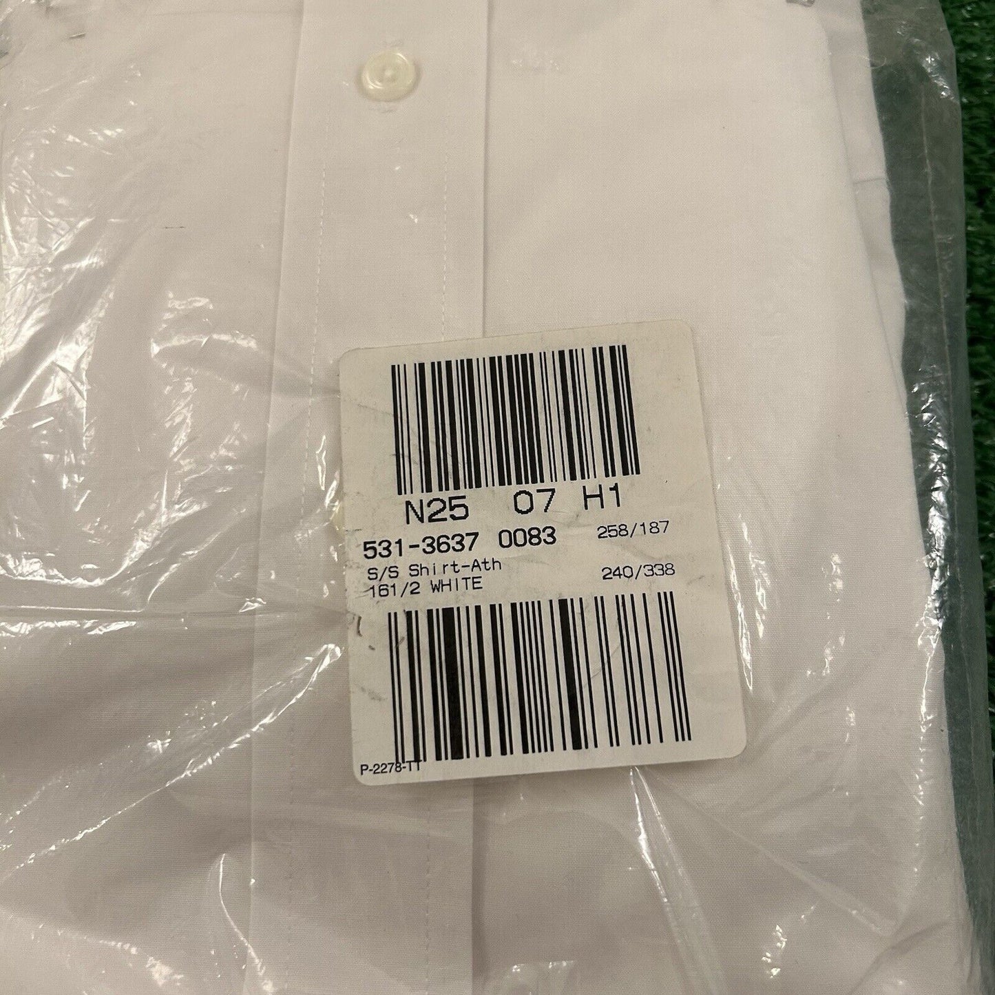 Stafford Super Shirt Mens 16.5 White Athletic Fit Button Up Short Sleeve NEW