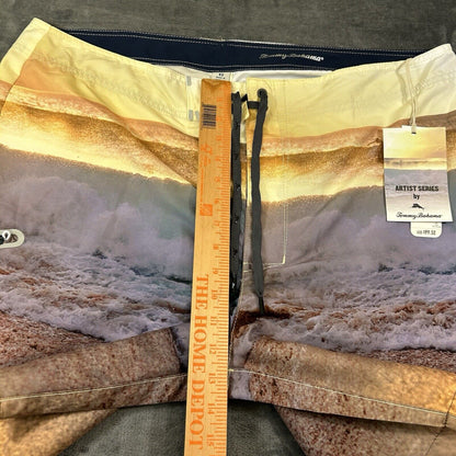 Tommy Bahama Board Shorts Mens 40" Yellow Blue Molokai Sunset Break Swim NEW