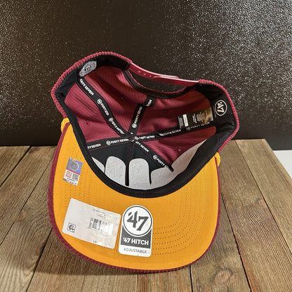 Iowa State Cyclones Hitch Hat Cap Mens Maroon Corduroy Rope Snapback '47 Y2K NEW