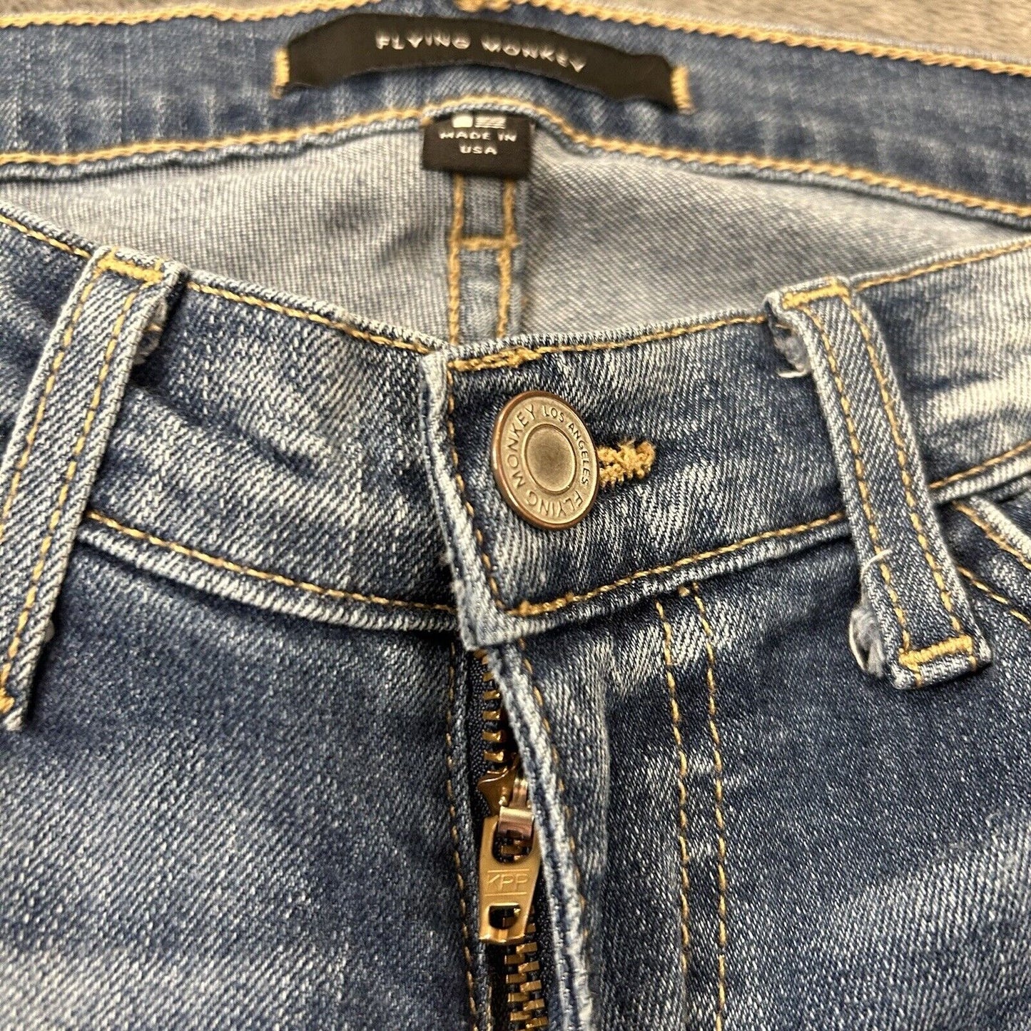 Flying Monkey Jeans Womens 25x32" Blue Low Rise Skinny Denim Pants Stretch