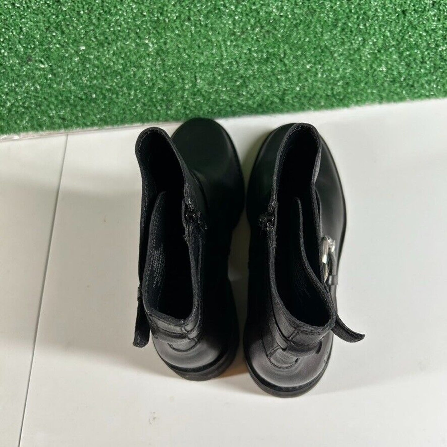 Lucky Brand Taini Boots Buckle Side Zip Ankle Booties Black Leather Womens 10 M