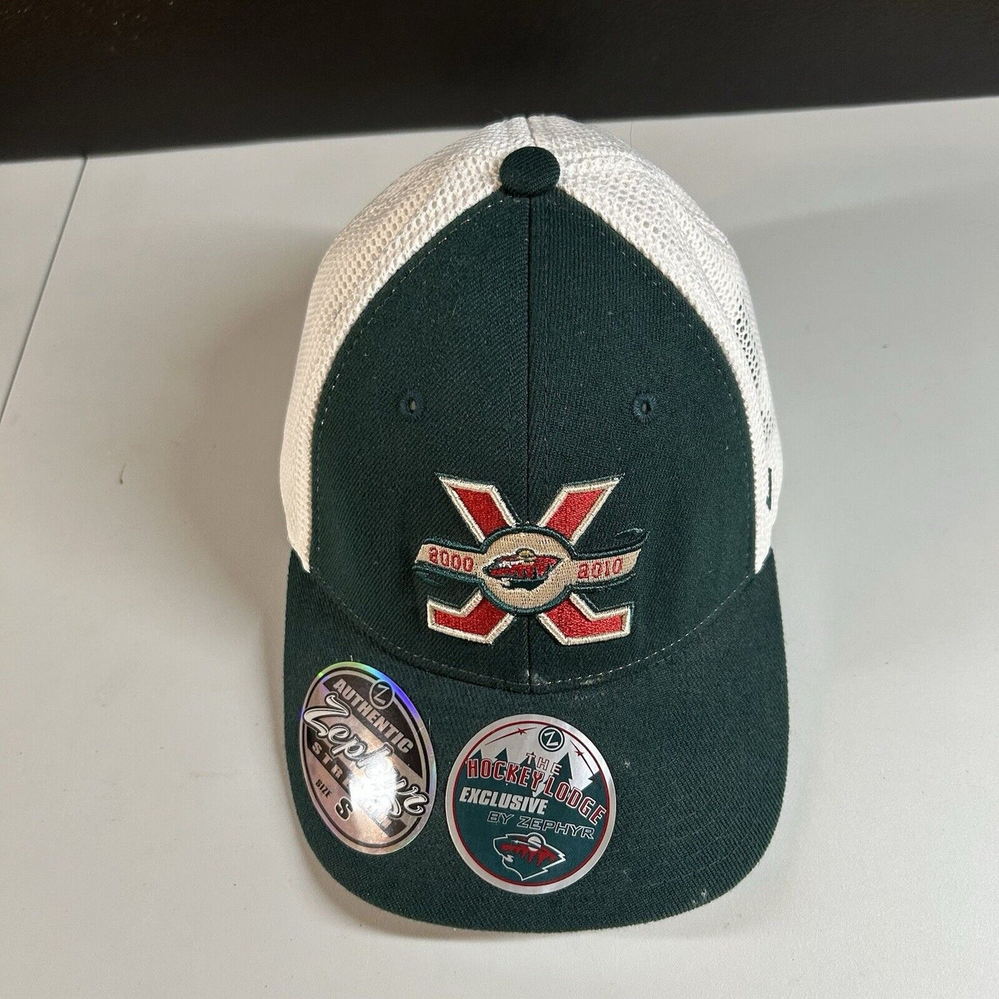 Minnesota Wild Hat Cap Mens Small Green Beige Zephyr Z-fit Hockey Lodge NHL New