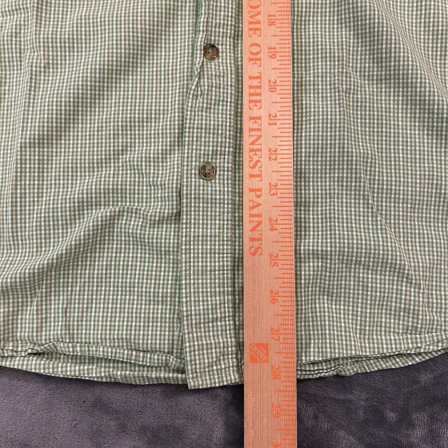 Wrangler Shirt Mens Large Green White Check Button Up Short Sleeve Western