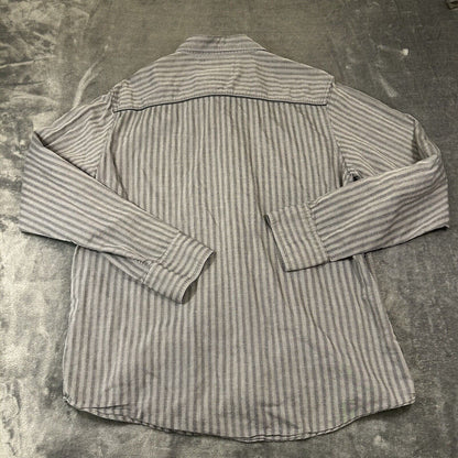 BKE Shirt Mens Extra Large Gray Striped Button Up Long Sleeve Work Slim Fit