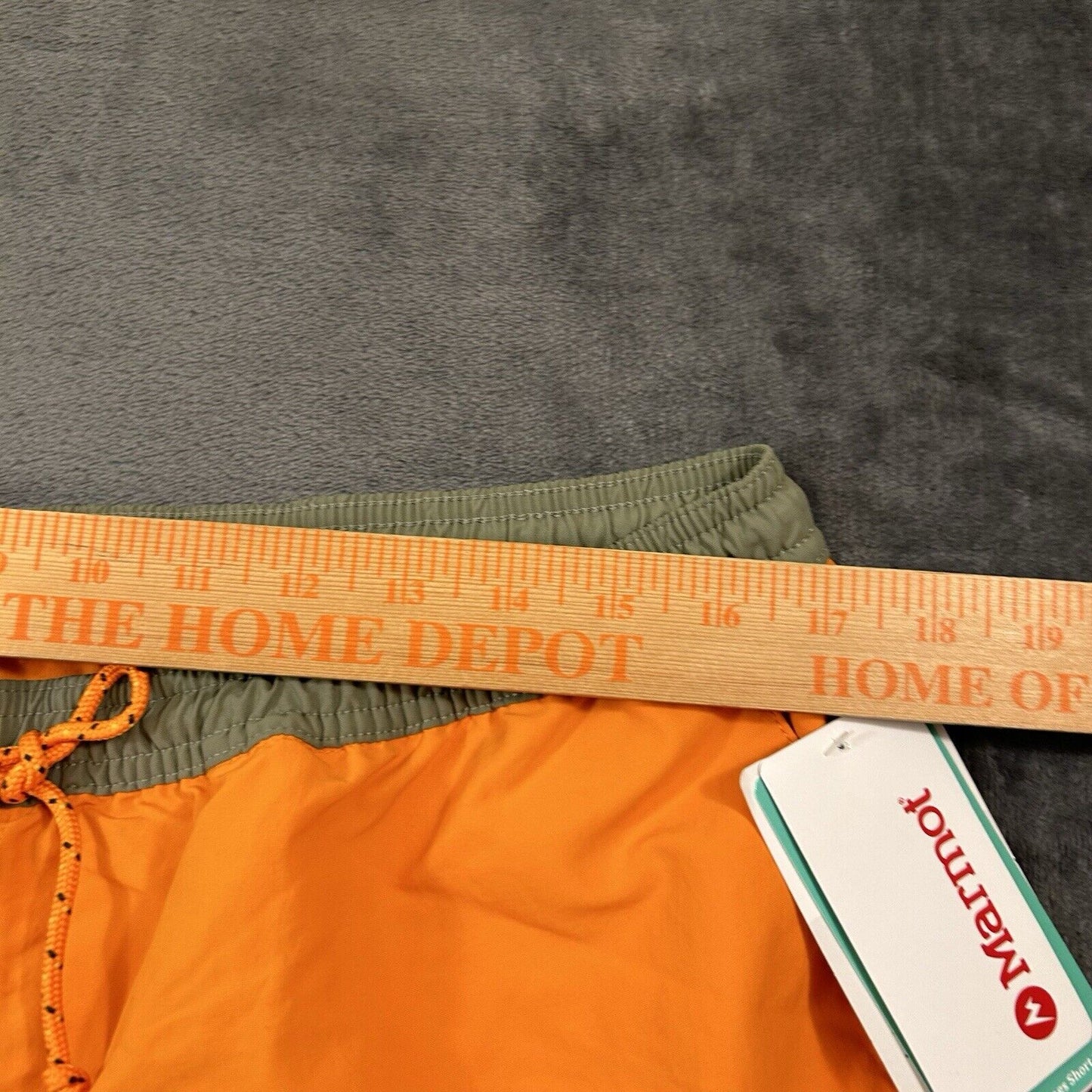 Marmot Juniper Springs Shorts Men Large 34" Orange Drawstring Swim 5" Inseam NEW