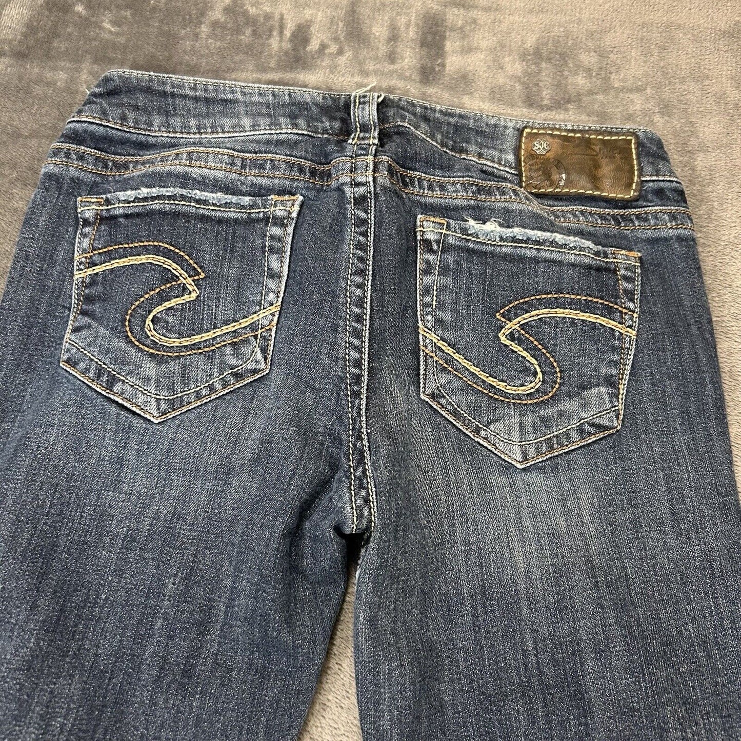 Silver Frances Jeans Womens 18 Blue 27x33" Blue Denim Pants Flare Stretch Casual