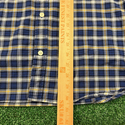 Gap Shirt Mens Extra Large Blue Yellow Plaid Button Up Long Sleeve Work Colorful