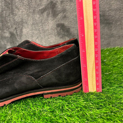 Johnston Murphy Loafers Womens 8 M Black Shoes Leather Suede Casual Slip On