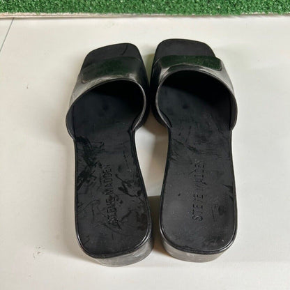 Steve Madden Harlin Platform Sandals Block Heel Slide On Mule Black Womens 9