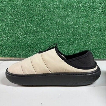 Crocs Classic Puff Mocs Beige Black Slip On Casual Comfort Shoes Womens 8 New