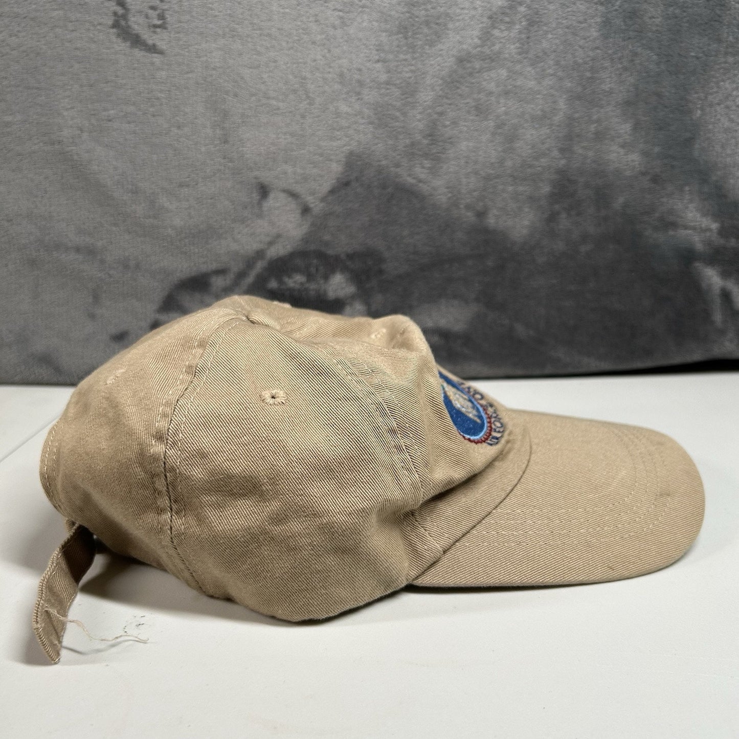 Vintage Reagan Library Air Force One Hat Cap Mens Tan Strap Back Adjustable