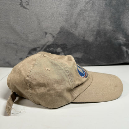 Vintage Reagan Library Air Force One Hat Cap Mens Tan Strap Back Adjustable