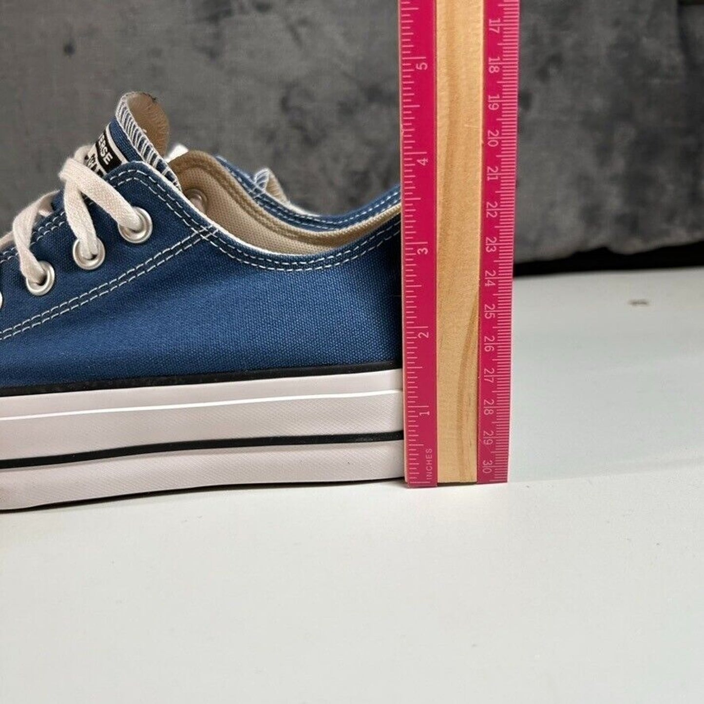 Converse All Star Lift Ox Low Top Platform Sneakers Blue Canvas Shoes Womens 7.5