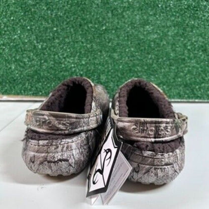 Crocs Classic Lined Clog Realtree Edge Camo Fuzzy Warm Shoes Brown Womens 9