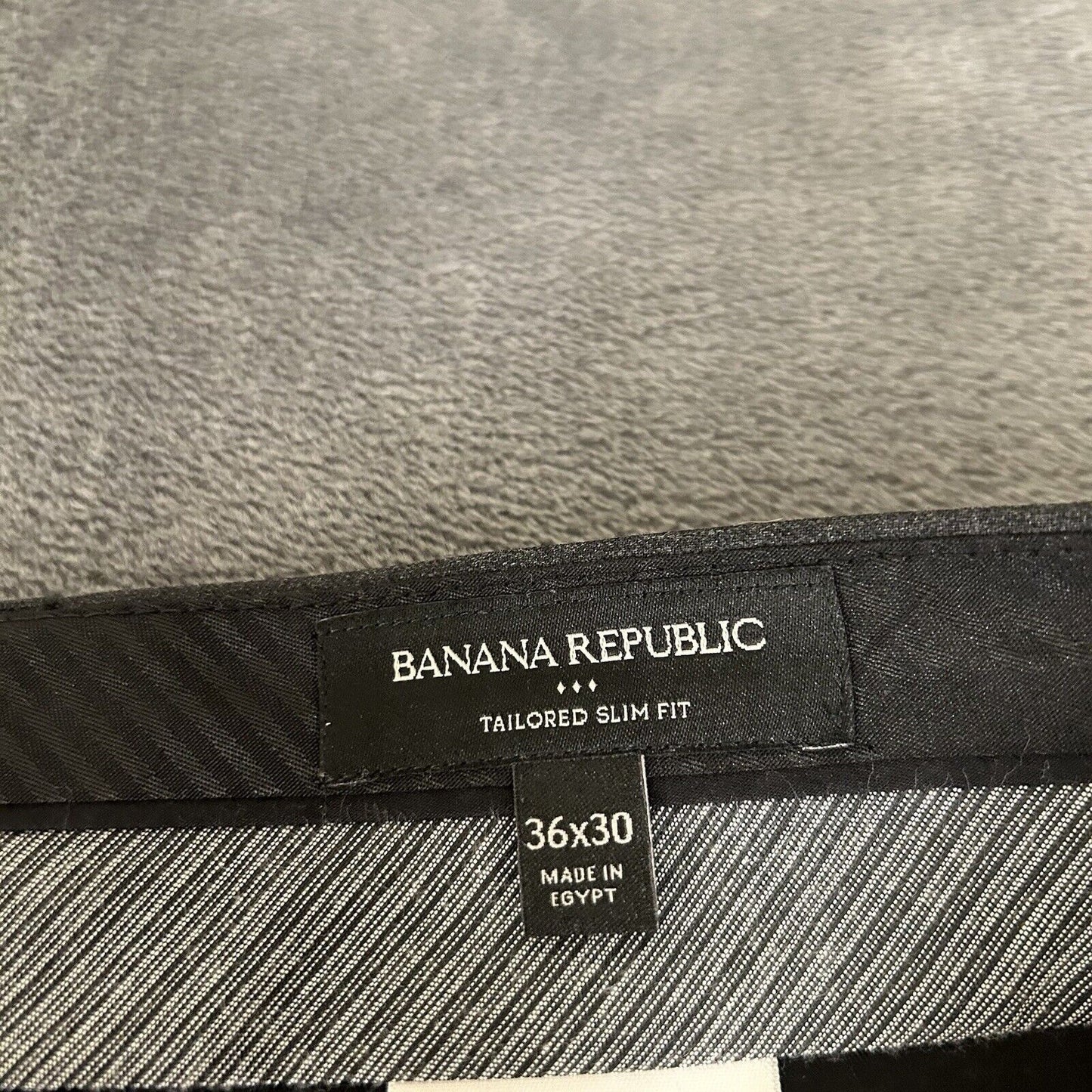 Banana Republic Dress Pants Mens 36x30 Gray Slacks Work Wool Tailored Slim Fit