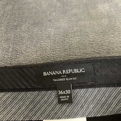 Banana Republic Dress Pants Mens 36x30 Gray Slacks Work Wool Tailored Slim Fit