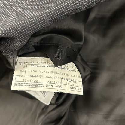 Lubiam Blazer Jacket Mens 43 Black Gray Wool Made Italy Sport Coat Work Formal