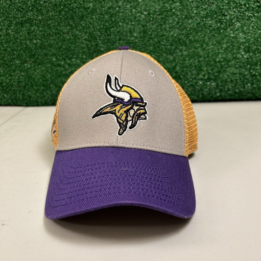 Minnesota Vikings Hat Cap Mens Snapback Gray Purple NFL Team Footbal Side Logo