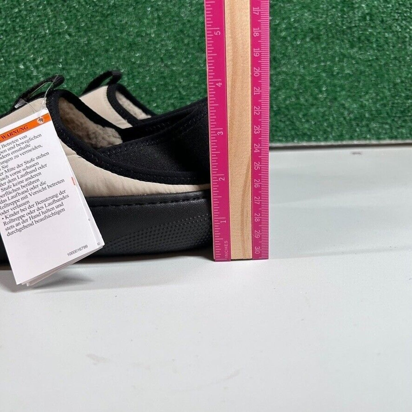 Crocs Classic Puff Mocs Beige Black Slip On Casual Comfort Shoes Womens 8 New