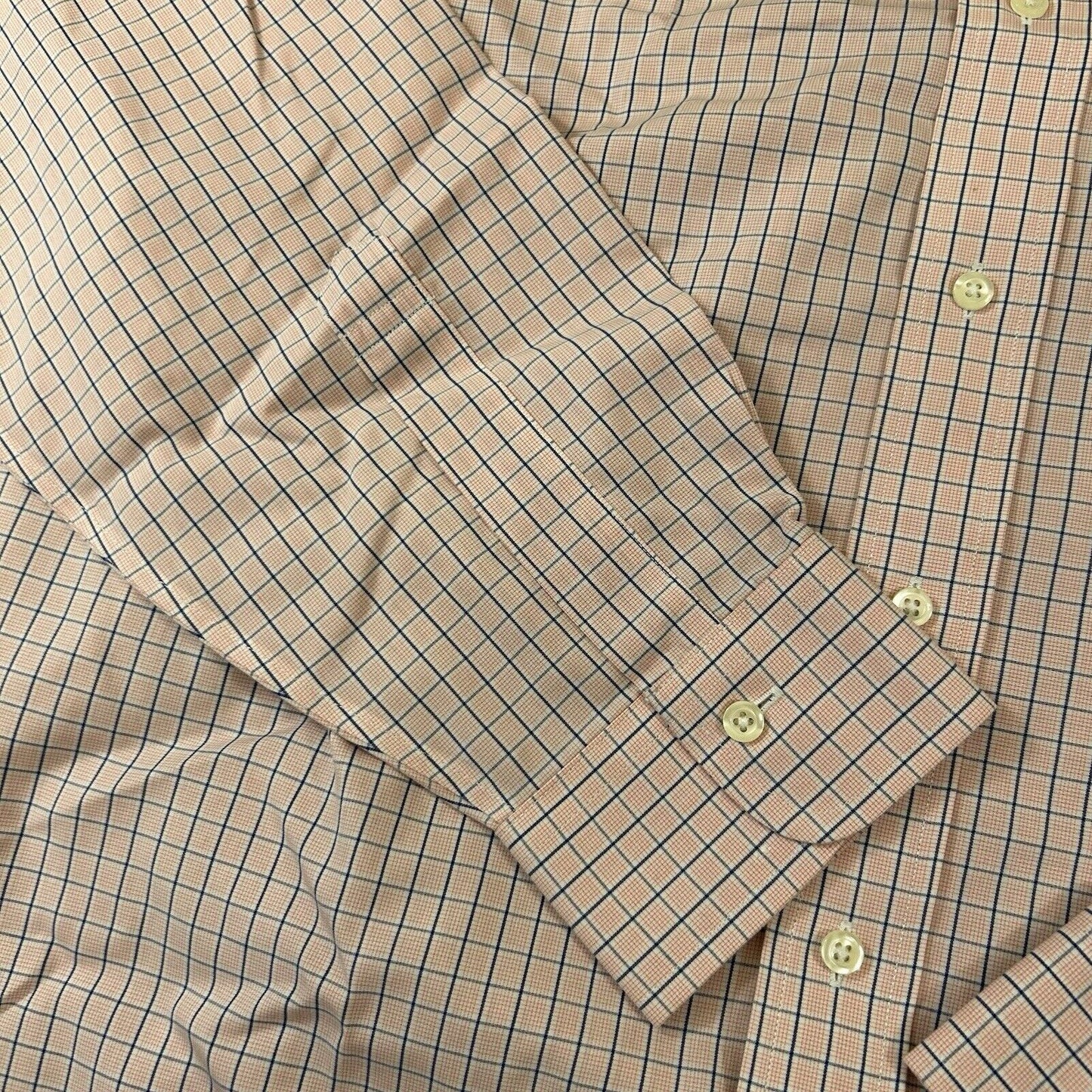 Brooks Brothers Shirt Mens 16 35 Pink Blue Check Button Up Long Sleeve Regent