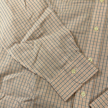Brooks Brothers Shirt Mens 16 35 Pink Blue Check Button Up Long Sleeve Regent