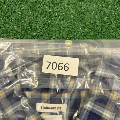 Gap Shirt Mens Extra Large Blue Yellow Plaid Button Up Long Sleeve Work Colorful