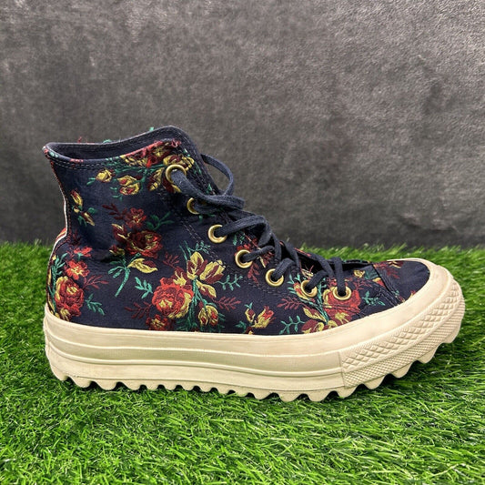 Converse Lift Ripple Womens 7.5 Blue White Flroal Shoes Sneakers High Top Casual