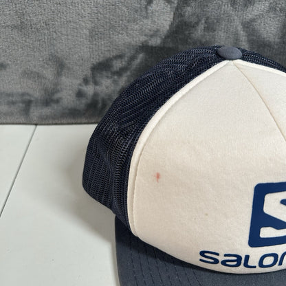Salomon Snapback Hat Cap Blue White Trucker Running Yupoong Classics Adjustable