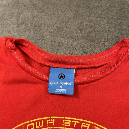 Iowa State Cyclones Shirt Youth Small Red Short Sleeve Hockey Great Republic