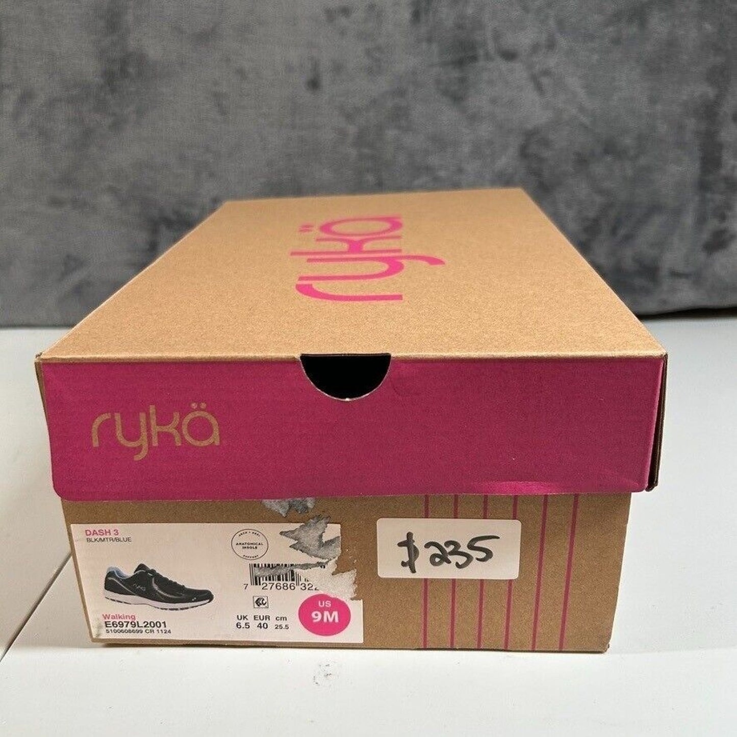 Ryka Dash 3 Walking Shoes Athletic Comfort Training Black Blue Womens 9M New