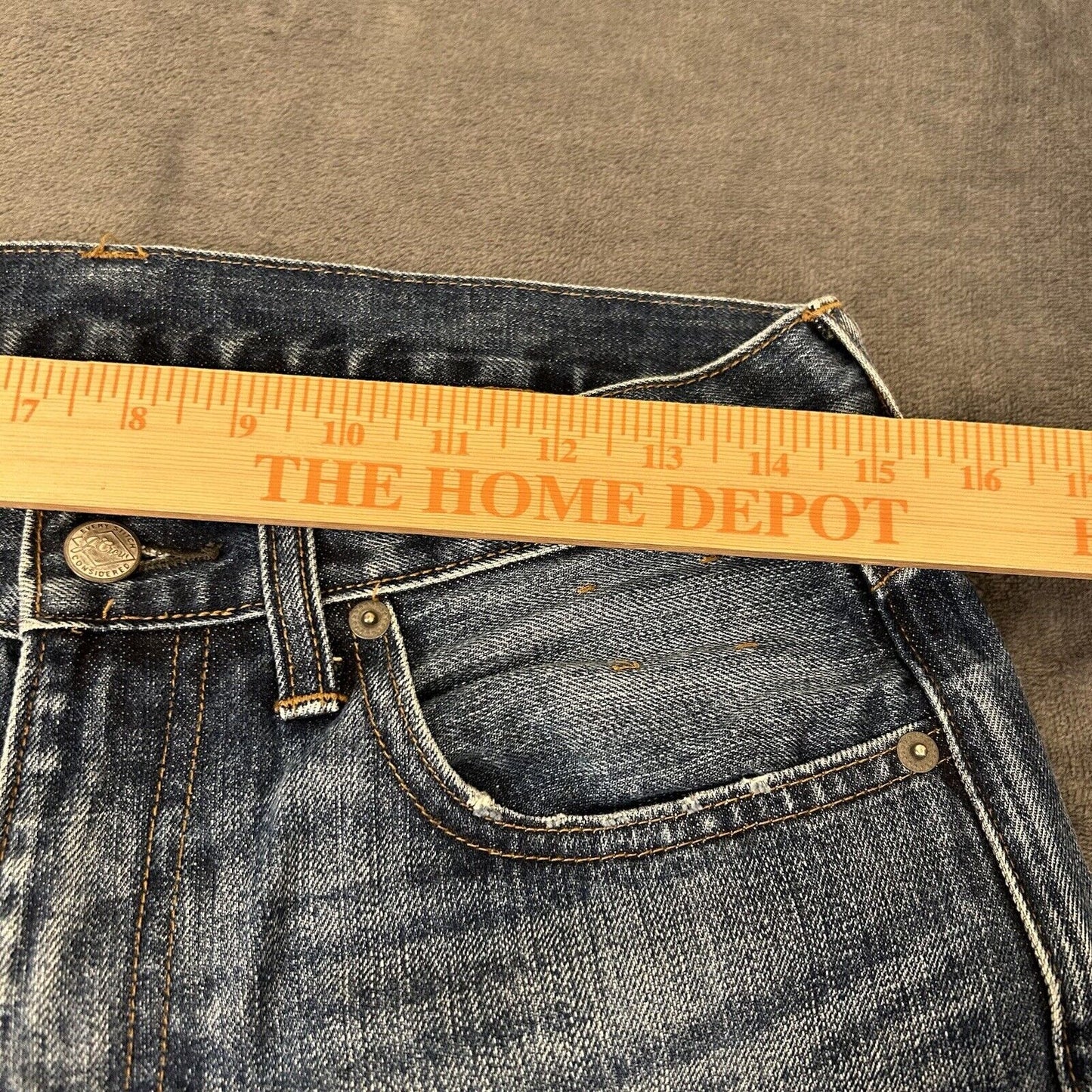 J Crew Jeans Mens 35x36" Blue Slim Boot Straight Denim Pants Western