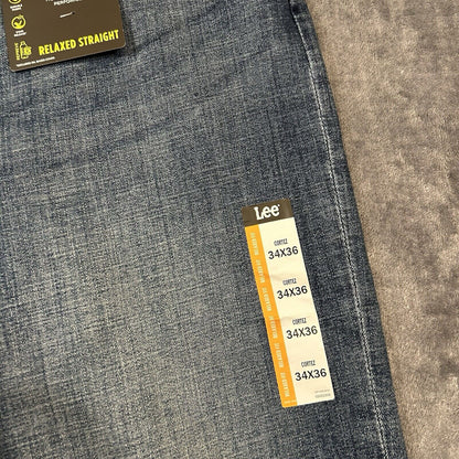 Lee Extreme Motion MVP Jeans Mens 34x36" Blue Relaxed Straight Denim Pants New