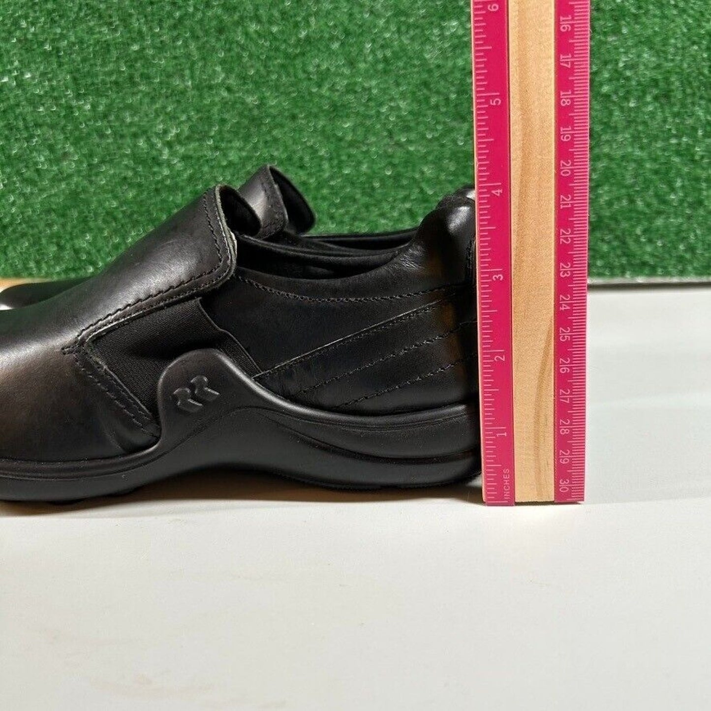 Romika Slip On Clogs Comfort Work Shoes Black Leather Loafer Womens 6-6.5 / 37EU