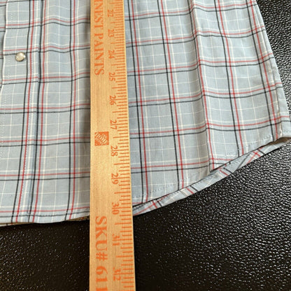 Wrangler Pearl Snap Shirt Mens Small Blue Red Plaid Cowboy Long Sleeve New