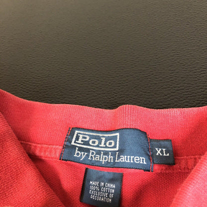 Polo Ralph Lauren Polo Shirt Mens Extra Large Red Navy Pony Short Sleeve Golf
