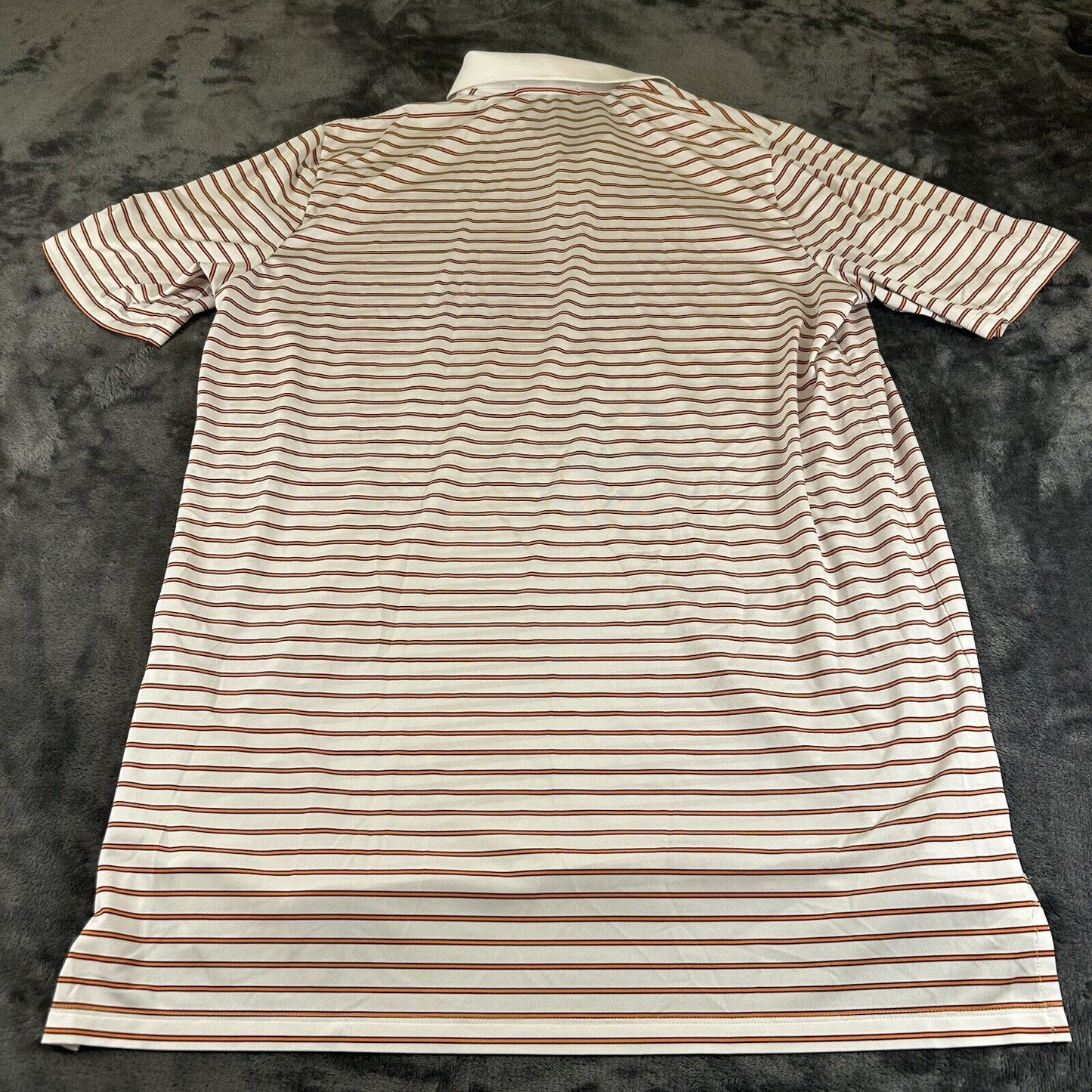 RLX Ralph Lauren Polo Shirt Mens Large White Orange Striped Short Sleeve Golf