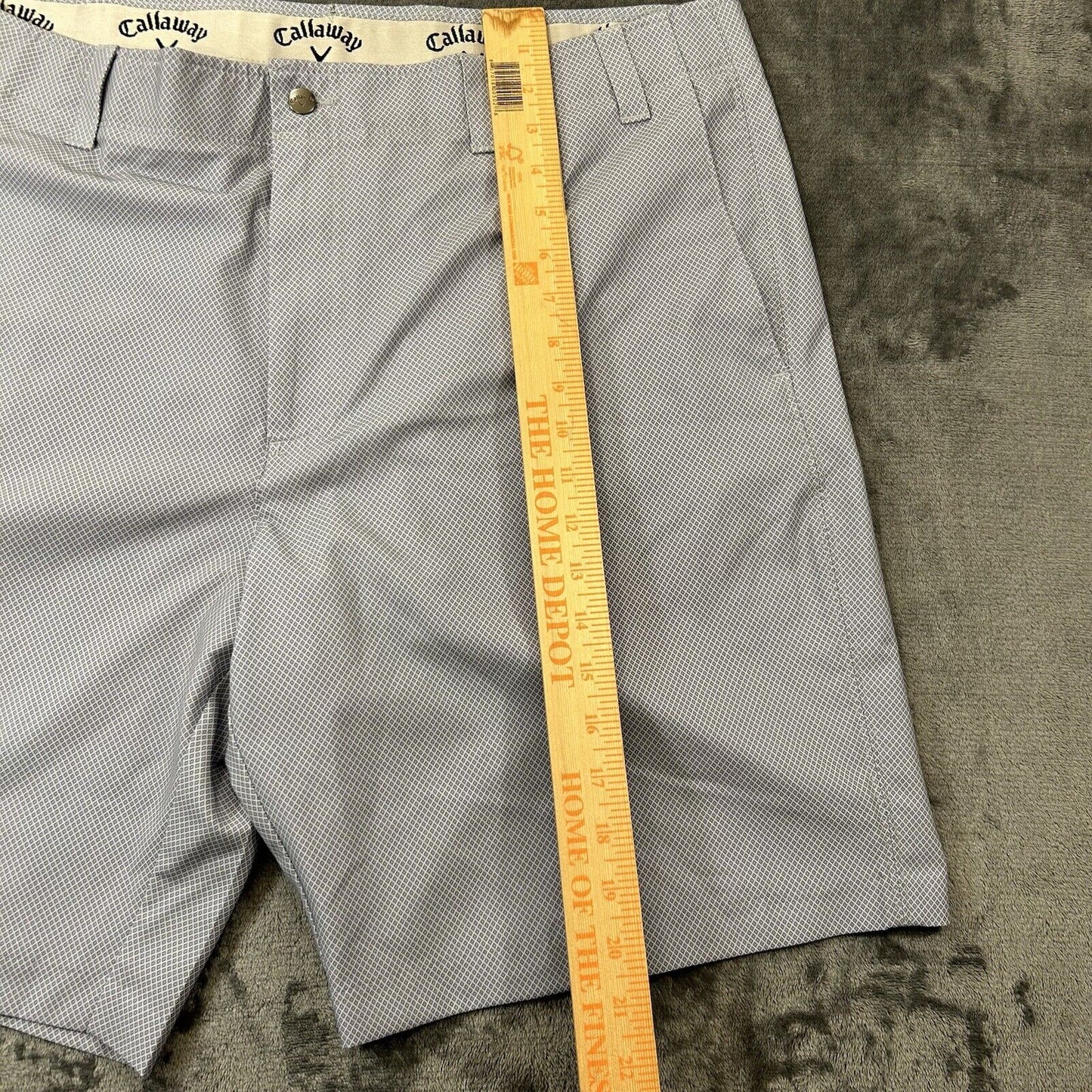 Callaway Shorts Mens 40 Gray White Diamond Golf Casual Golfing 9.5" Inseam