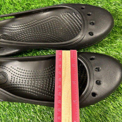 Crocs Kadee Flats Womens 7 Black Shoes Slip On Slingback Lightweight Comfort