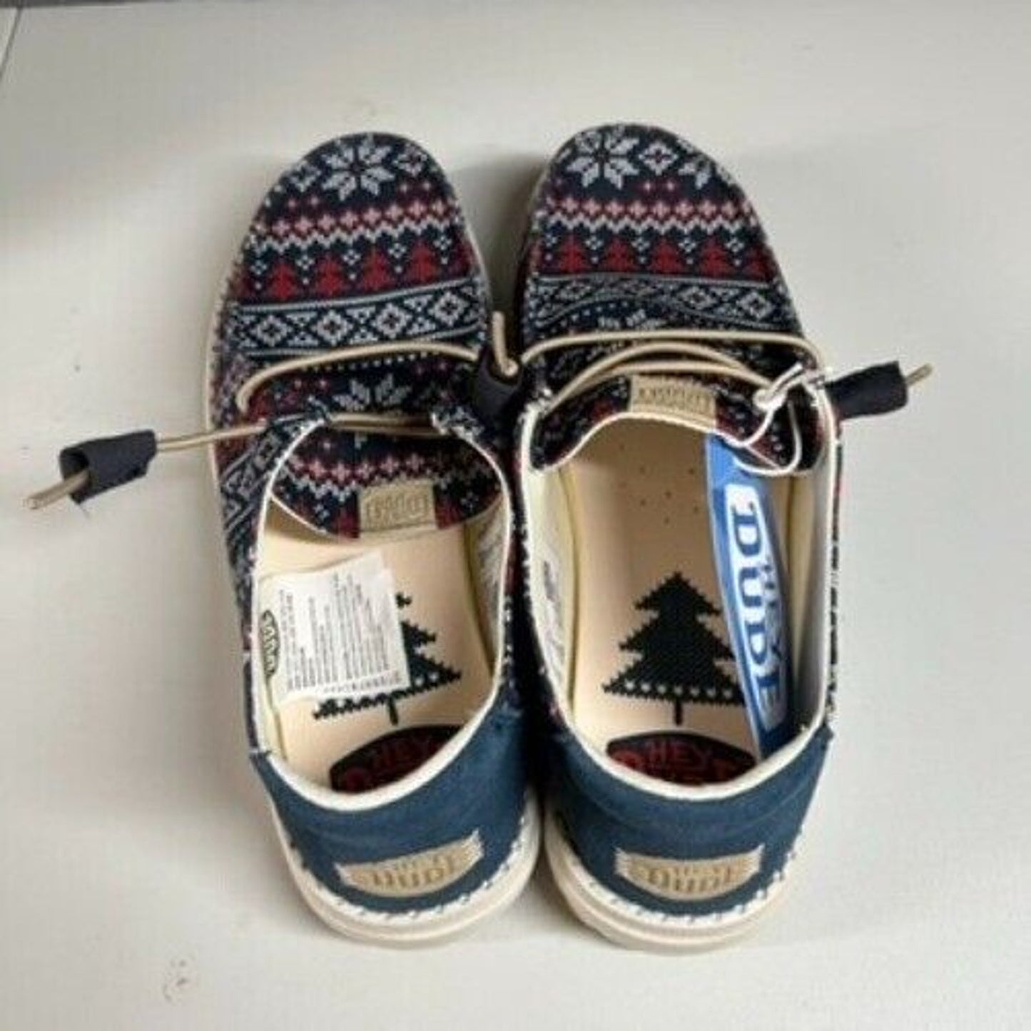 Hey Dude Wendy Winter Sweater Slip On Loafers Casual Shoes Blue Womens 8 New