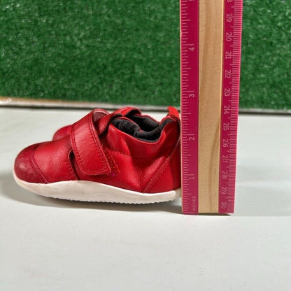 Bobux Soft Sole Shoes First Walker Leather Red Strap Toddler Shoes 3.5C / 20EU