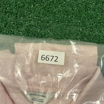 Banana Republic Performance Polo Shirt Mens Medium Pink Short Sleeve Golf Luxe